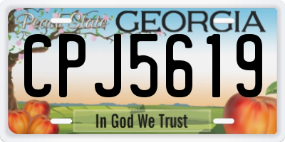GA license plate CPJ5619