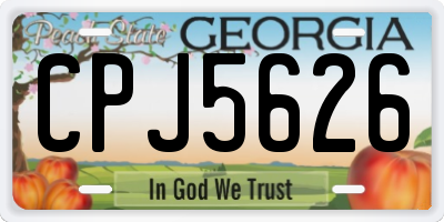 GA license plate CPJ5626