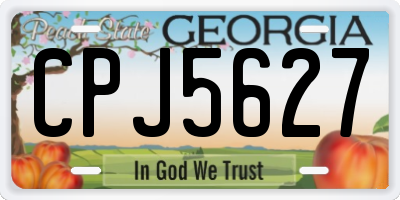 GA license plate CPJ5627