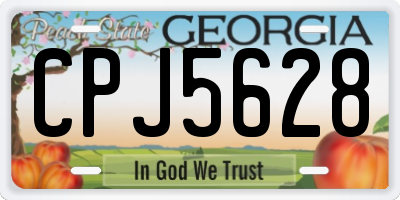 GA license plate CPJ5628