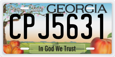 GA license plate CPJ5631