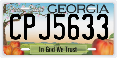 GA license plate CPJ5633