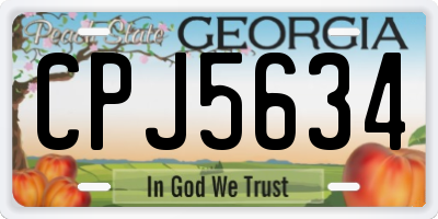 GA license plate CPJ5634