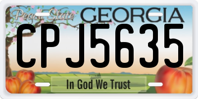 GA license plate CPJ5635