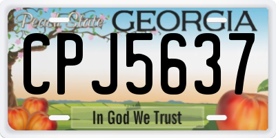 GA license plate CPJ5637