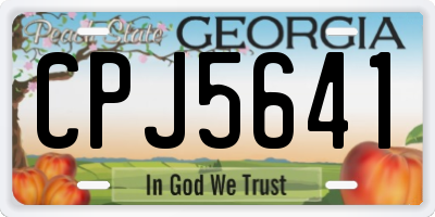 GA license plate CPJ5641