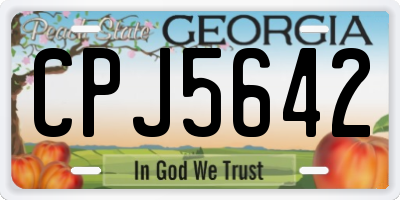 GA license plate CPJ5642