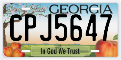 GA license plate CPJ5647