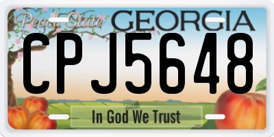 GA license plate CPJ5648