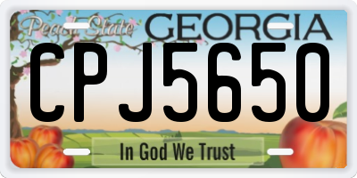 GA license plate CPJ5650