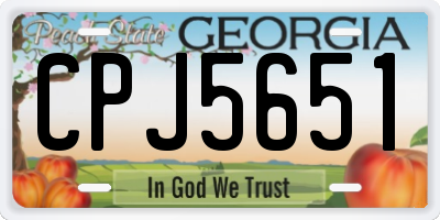 GA license plate CPJ5651