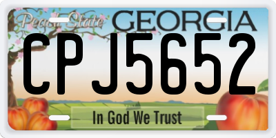 GA license plate CPJ5652