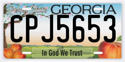 GA license plate CPJ5653