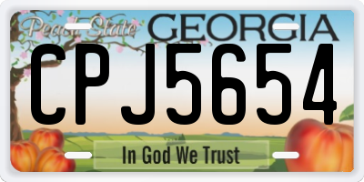 GA license plate CPJ5654