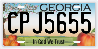 GA license plate CPJ5655