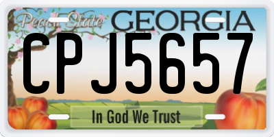 GA license plate CPJ5657