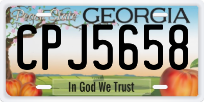 GA license plate CPJ5658