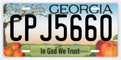 GA license plate CPJ5660