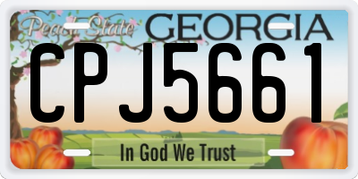 GA license plate CPJ5661