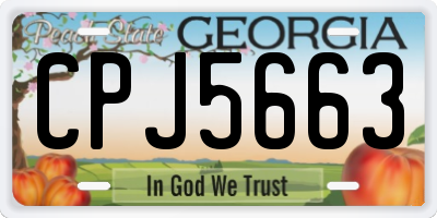 GA license plate CPJ5663