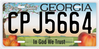 GA license plate CPJ5664