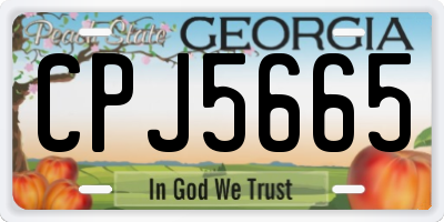 GA license plate CPJ5665