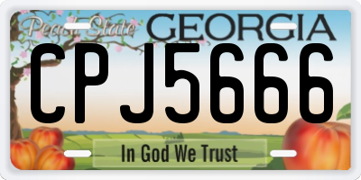 GA license plate CPJ5666