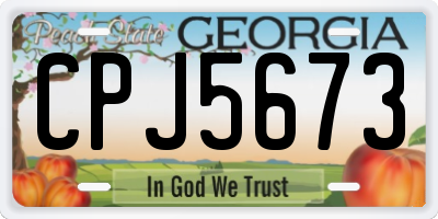 GA license plate CPJ5673