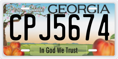 GA license plate CPJ5674
