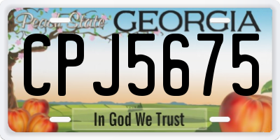 GA license plate CPJ5675