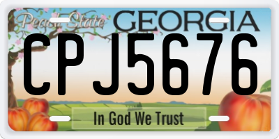 GA license plate CPJ5676