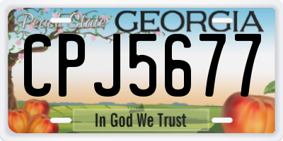 GA license plate CPJ5677