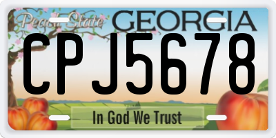 GA license plate CPJ5678