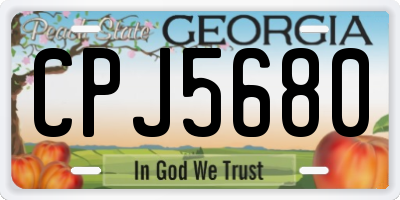GA license plate CPJ5680
