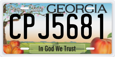 GA license plate CPJ5681