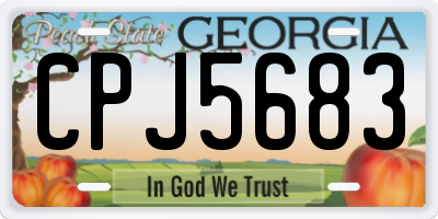 GA license plate CPJ5683