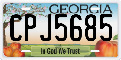 GA license plate CPJ5685