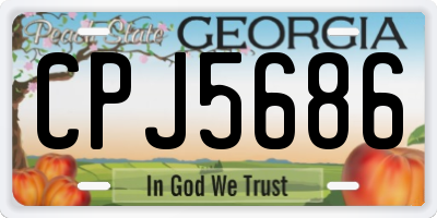 GA license plate CPJ5686