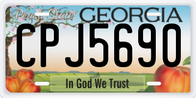 GA license plate CPJ5690
