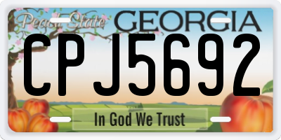 GA license plate CPJ5692
