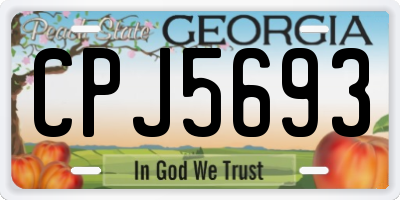 GA license plate CPJ5693