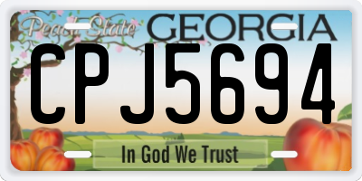 GA license plate CPJ5694