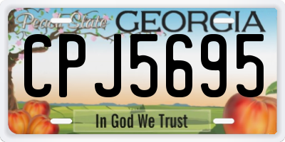 GA license plate CPJ5695