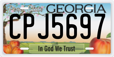 GA license plate CPJ5697