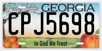 GA license plate CPJ5698