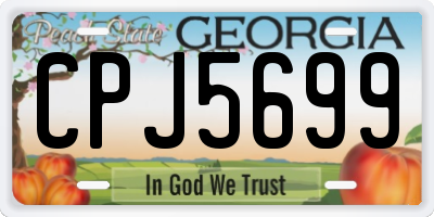 GA license plate CPJ5699
