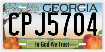 GA license plate CPJ5704