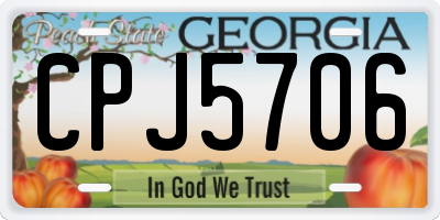 GA license plate CPJ5706