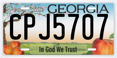 GA license plate CPJ5707