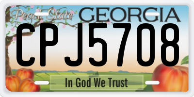 GA license plate CPJ5708